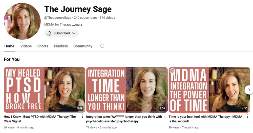Picture of The Journey Sage YouTube Channel Homepage